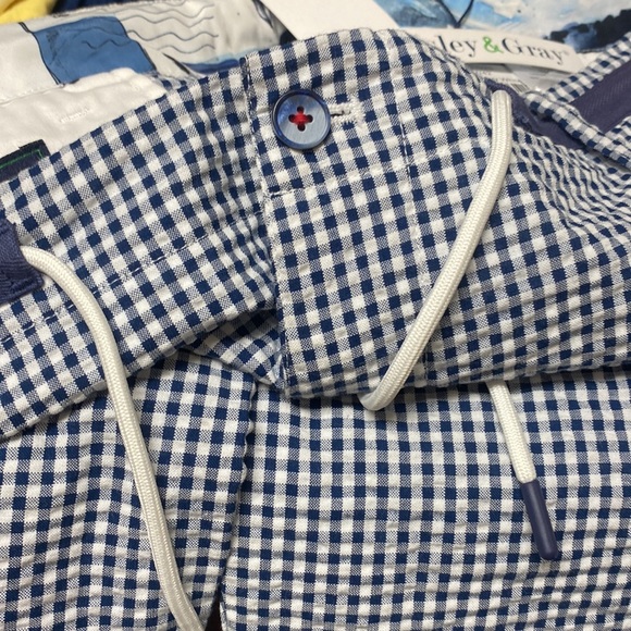 New Paisley & Gray Men’s Navy blue Checkered shorts w Drawstring Size 42W - Picture 6 of 7